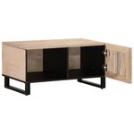 vidaXL Table basse blanc 80x51x40 cm bois de manguier massif