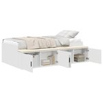vidaXL Cadre de lit de rangement Blanc 90x200 cm