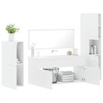 vidaXL Ensemble de meubles salle de bain 4 Pièces blanc bois d'ingénierie