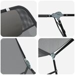 vidaXL Loungeur de soleil pliant avec appui-tête Gris Textilène