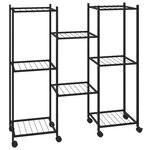 vidaXL Jardinière avec roues 83x25x83 5 cm Noir Fer