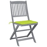 vidaXL Chaises pliables d'extérieur lot de 4 et coussins Bois d'acacia