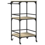 vidaXL Chariot de cuisine chêne sonoma 60 5x50x105cm bois d'ingénierie