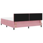 Lit box spring vidaXL avec matelas et LED Rose 180x200 cm Velours