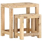 vidaXL Tables d'appoint peintes à la main 2Pièces Bois de Manguier solide