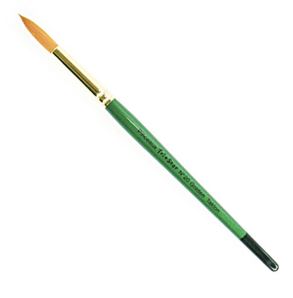Pinceau synthétique Rond n°20 - manche vert - lot de 5 pinceaux