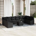 vidaXL Ensemble de 11 Canapés de Jardin avec Coussins Beige Rattan Synthétique