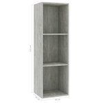 vidaXL Bibliothèque/Meuble TV Gris béton 36x30x114cm Bois d’ingénierie