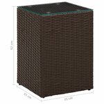 vidaXL Table d'appoint dessus verre Marron 35x35x52 cm Résine tressée