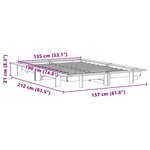 vidaXL Cadre de lit sans matelas blanc 135x190 cm bois de pin massif