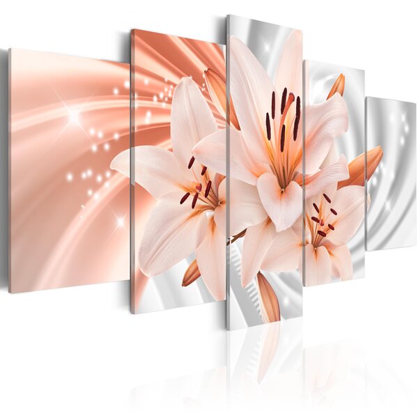 Tableau - coral lilies l x h en cm 100x50