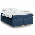 vidaXL Sommier à lattes de lit avec matelas Bleu 160x200 cm Tissu