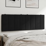 vidaXL Coussin de tête de lit noir 140 cm velours