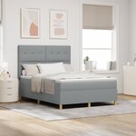 vidaXL Lit à sommier avec matelas gris clair 140x200 cm tissu