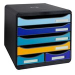 Module De Classement Big Box Maxi 6 Tiroirs Bee Blue - Couleurs Assorties - Exacompta