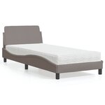 vidaXL Lit avec matelas taupe 90x190 cm tissu