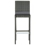 vidaXL Ensemble de bar d'extérieur 7 Pièces coussins Résine tressée Gris
