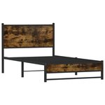 vidaXL Cadre de lit en métal sans matelas chêne fumé 100x190 cm