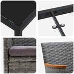 vidaXL Ensemble de dîner de jardin 5 pièces Gris Rotin Poly
