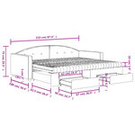 vidaXL Lit de jour avec gigogne et tiroirs rose 90x200 cm velours