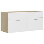 vidaXL Ensemble de meubles de bain Blanc et chêne sonoma Aggloméré