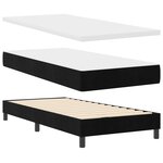 Lit à ressort vidaXL avec matelas et LED Noir 100x200 cm Velours