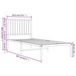 vidaXL Cadre de lit métal sans matelas avec tête de lit noir 80x200 cm