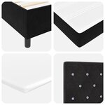 Lit à ressorts vidaXL avec matelas Noir 120x200 cm Velours
