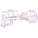 vidaXL Ensemble de canapés 3 Pièces avec coussins Marron Tissu