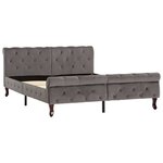 vidaXL Cadre de lit sans matelas gris velours 140x200 cm