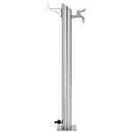 vidaXL Colonne à eau de jardin ronde Acier inoxydable 95 cm