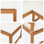 Banc d'angle de jardin vidaXL avec coussins 140x100x91 cm en bois massif d'acacia