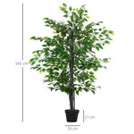 Arbre artificiel plante artificiel banyan hauteur 1 45 m tronc branches liane lichen feuilles grand réalisme pot inclus