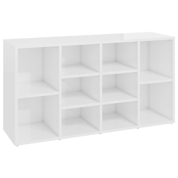vidaXL Banc à chaussures Blanc brillant 103x30x54 5 cm Bois ingénierie