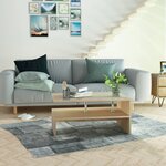 vidaXL Table basse Bois d'ingénierie 90x59x42 cm Chêne