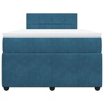 vidaXL Sommier à lattes de lit et matelas bleu 120x200 cm velours