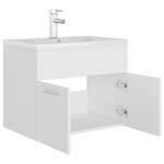 vidaXL Armoire d'évier avec lavabo intégré Blanc Aggloméré