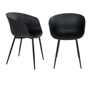 4 Fauteuils en polypropylène noir RODA