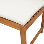 Banc de jardin vidaXL avec coussins 100x50x91 cm en bois massif d'acacia