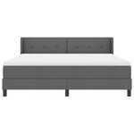 Lit Box Spring vidaXL avec Matelas Gris Foncé 180x200 cm Tissu