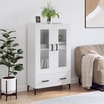 vidaXL Buffet haut blanc brillant 69 5x31x115 cm bois d'ingénierie