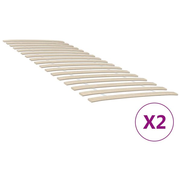 vidaXL Sommiers à lattes avec 34 lattes 2 Pièces 70x200 cm
