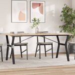 vidaXL Table à manger cadre en Y 180x90x75 cm bois de pin massif acier
