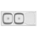 vidaXL Évier de cuisine à double évier argenté 1200x600x155 mm inox