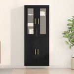 vidaXL Highboard Chêne Noir 69 5x34x180 cm Bois reconstitué