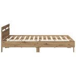 vidaXL Cadre de lit en bois d'ingénierie Chêne d'artisan 180 x 200 cm