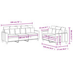vidaXL Ensemble de canapés 2 Pièces avec coussins Taupe Tissu