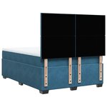 vidaXL Sommier à lattes de lit et matelas bleu 140x200 cm velours