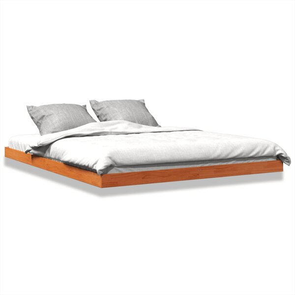 vidaXL Cadre de lit cire marron 150x200 cm bois de pin massif