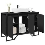 vidaXL Armoire lavabo de salle de bain noir 91x35x60 cm